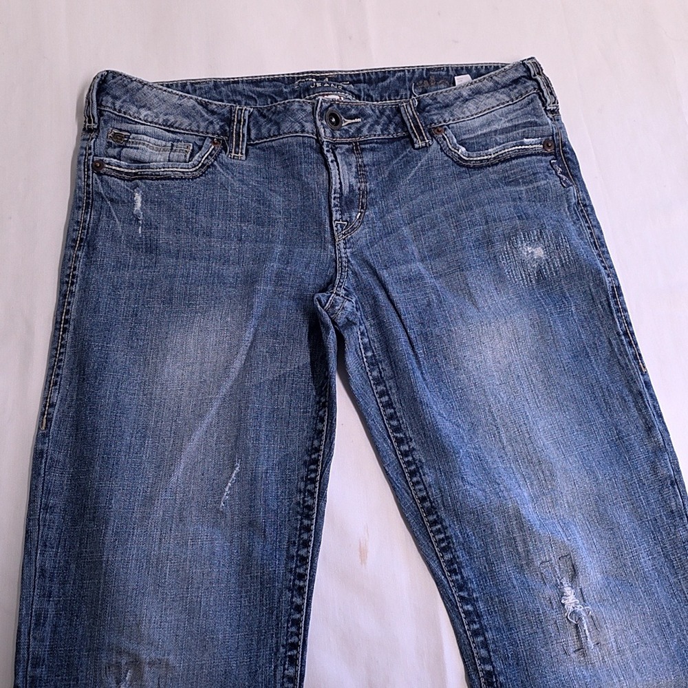 Silver Jeans Alex Bootcut Jeans Womens 31x33 Blue Distressed Low Rise L99SE2177
